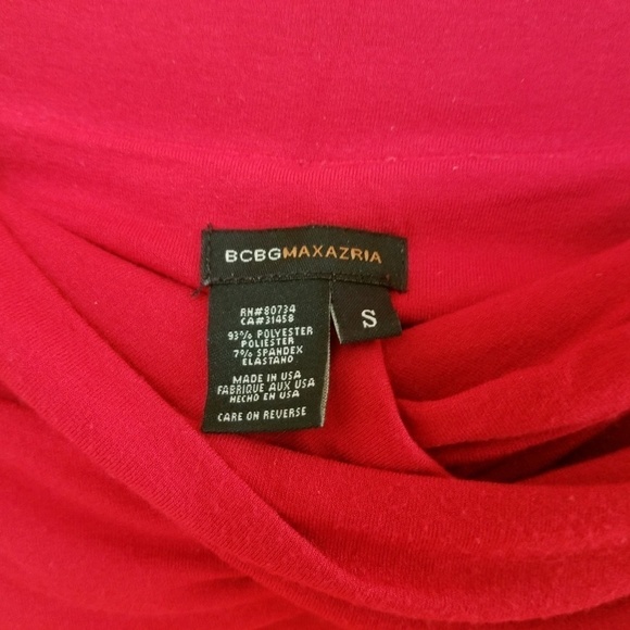 BCBGMAXAZRIA Off The Shoulder Red Blouse Top Small - Picture 5 of 5